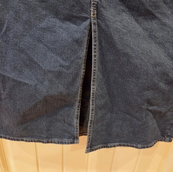 Denim Halter Midi Dress - Dark Wash - Women's Size 12 - New Streetwear Western - Picture 7 of 16